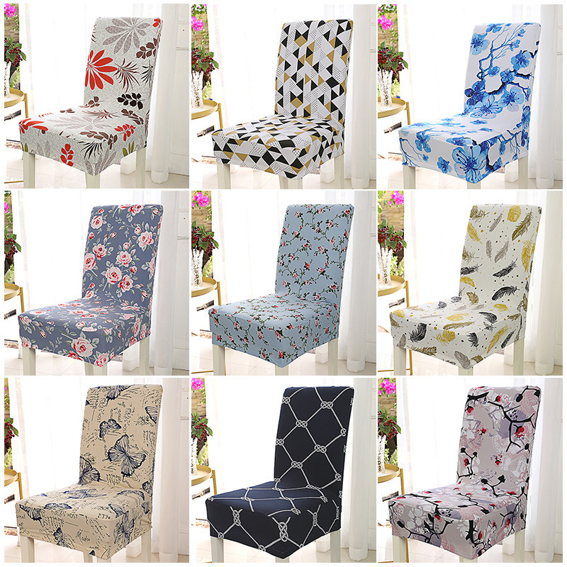 Household elastic chair cover Siamese restaurant restaurant stool cover Dining Zhuo chair cover fabric simple modern chair cover