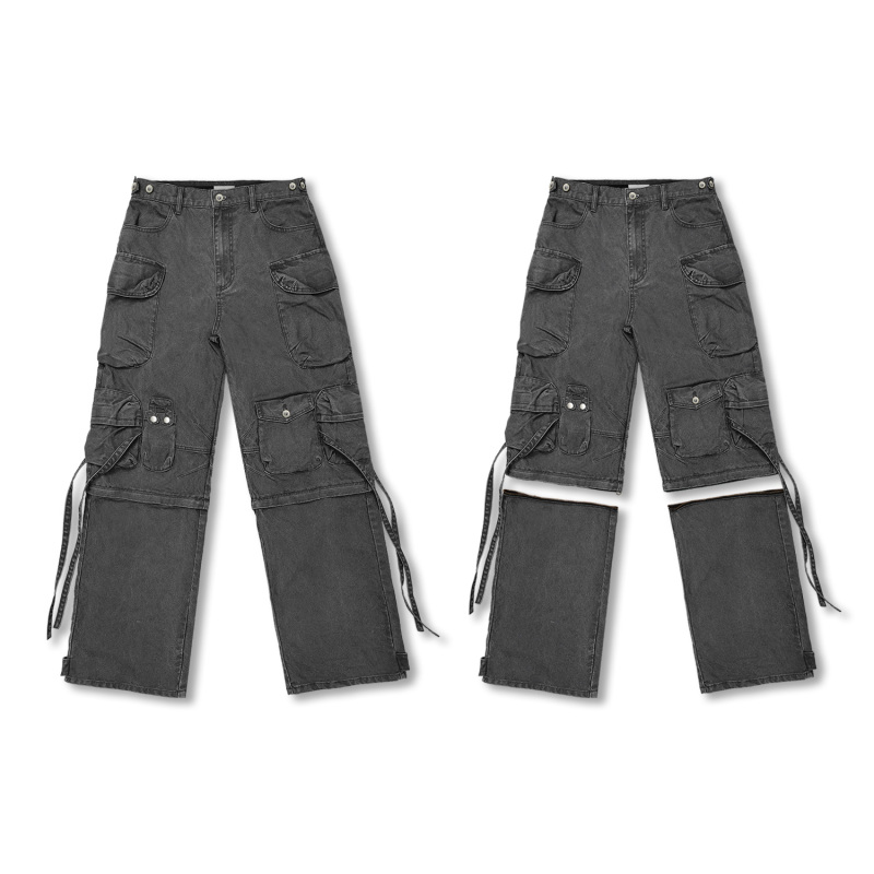 【Linbesui Label】Wanna Lab 26Ss Washable Detachable Cannon Strap Adjustable Japanese Style Short Pants