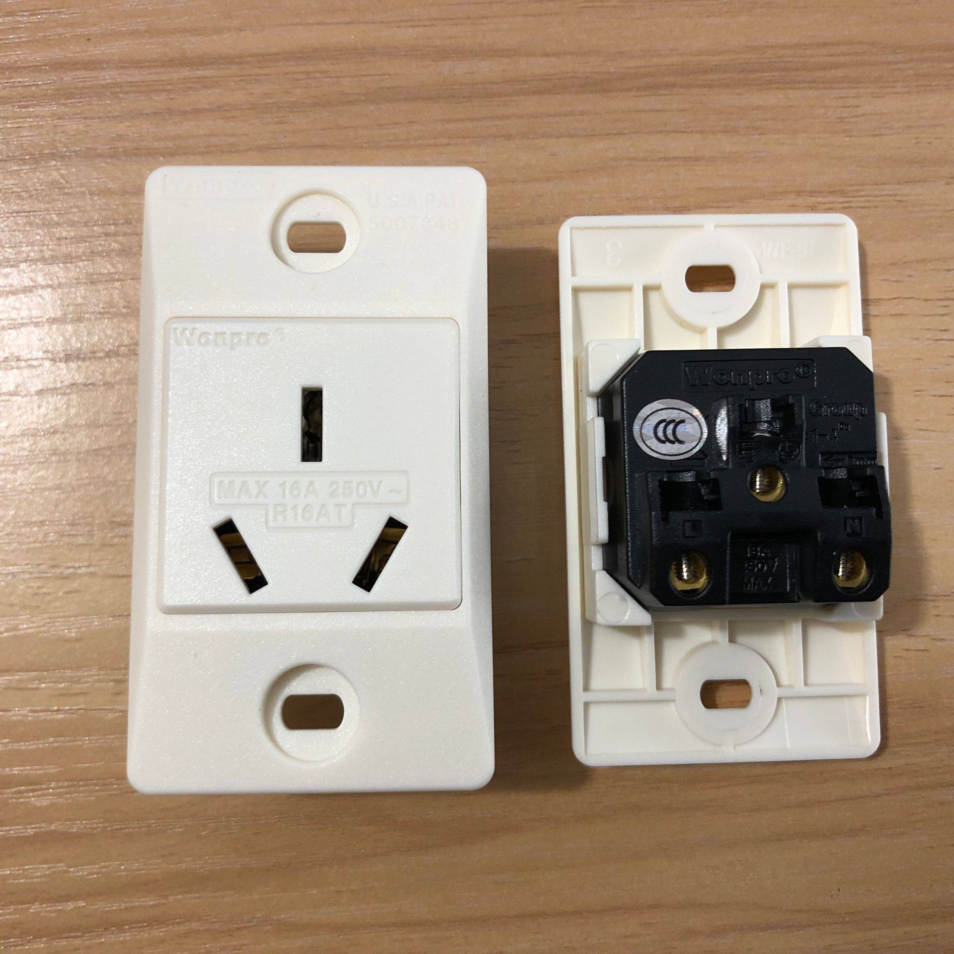 Wonpro one power socket three-hole national standard industrial assembly line concealed panel WF-91R16A