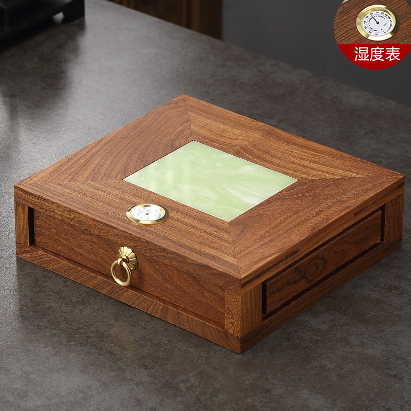 Chicken Wings Wood Pu-erh Tea Box Tea Cake Storage Box Drawer-Type Multilayer Tea Containing Box Flowers Pear Wood Sub Tea Box Accessories