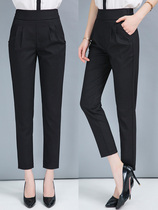 2021 new cotton linen Haren pants women Summer thin ankle-length pants Ice Silk high waist slim slim loose casual pants women