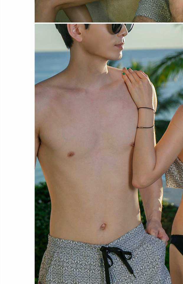 Hàn Quốc mua hàng đích thực 2018 mới cặp đôi đồ bơi ống thép top bikini quần short bikini 	đồ đi biển cặp đôi	