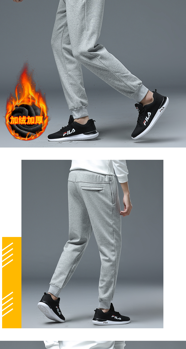 Cộng thêm quần lửng nhung thấm hút quần cotton nam mùa đông thu đông quần kaki