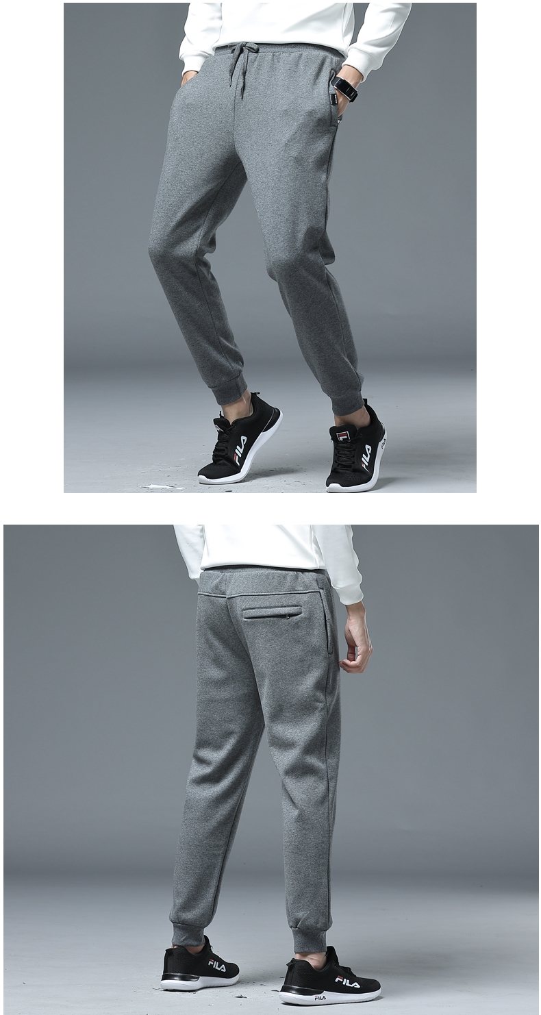 Cộng thêm quần lửng nhung thấm hút quần cotton nam mùa đông thu đông quần kaki