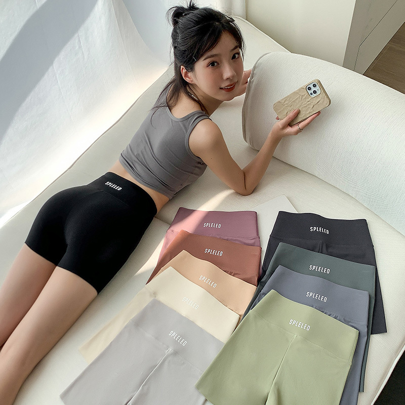 Ice Silk Three-Quarter Shark Pants for Women, Summer Thin Style, Tummy Control, Butt-Lifting Yoga Leggings, Anti-Exposure Safety Shorts Ice Silk Three-Quarter Shark Pants for Women, Summer Thin Style, Tummy Control, Butt-Lifting Yoga Leggings, Anti-Exposure Safety Shorts