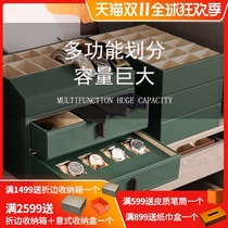 Customized Nordic leather desktop storage box drawer type cosmetics shelf storage box integrated storage box