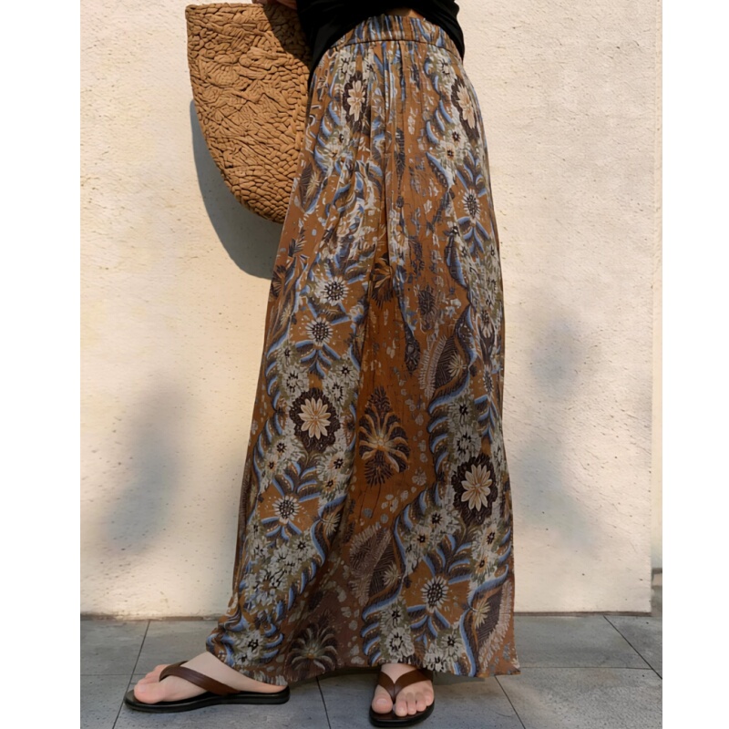Plus-Size Retro Print High-Waisted Skirt for Women, New Summer Long Skirt with Slit and Drape, Vacation-Style Long Skirt Plus-Size Retro Print High-Waisted Skirt for Women, New Summer Long Skirt with Slit and Drape, Vacation-Style Long Skirt