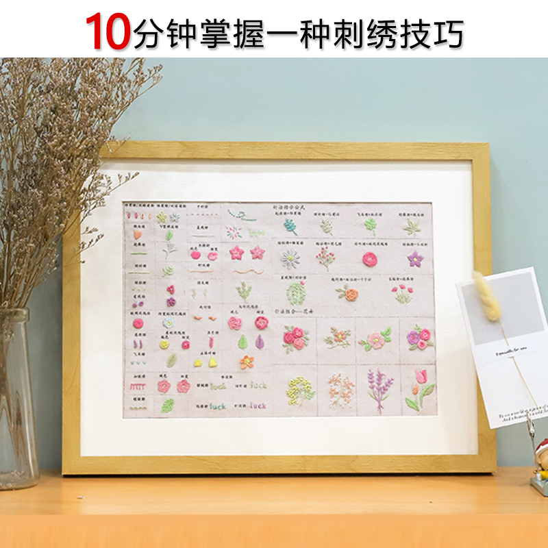 Hand embroidered diy self-making embroidered T-shirt embroidered new starters beginner zero base cross embroidered material bag