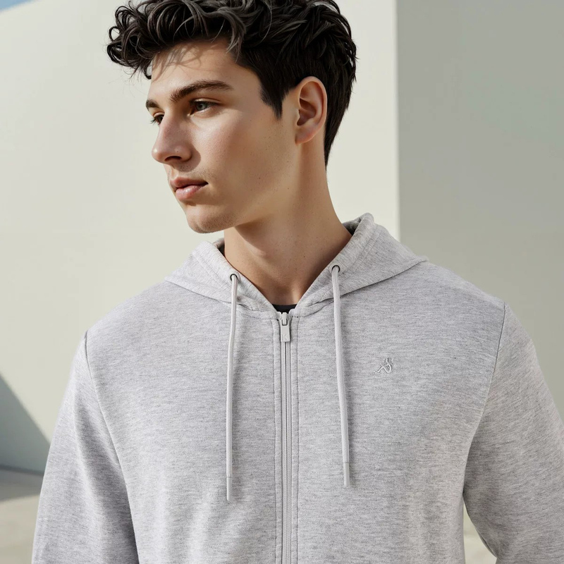 Foreign Trade Surplus, Professional Sports, Slub Cotton, 3D Tailoring, Men's Hooded Zip-Up Sweatshirt Jacket 5104