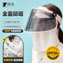 Sun hat female summer cycling sunscreen mask anti-ultraviolet mask electric car sun hat empty top sunscreen hat male