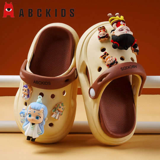 Abckids儿童洞洞鞋女童拖鞋哪吒宝宝EVA防滑中大童女孩亲子沙滩鞋