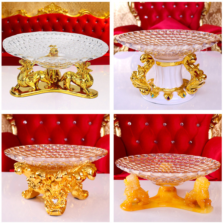 European-style KTV table imitation jade unicorn lion high-end ktv fruit plate base creative platter seafood sashimi plate large