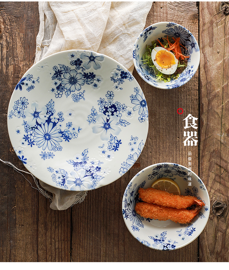 Flowers sets imported from Japan ceramic tableware suit Japanese 】 【 ipads China 8 woolly creative dishes dishes