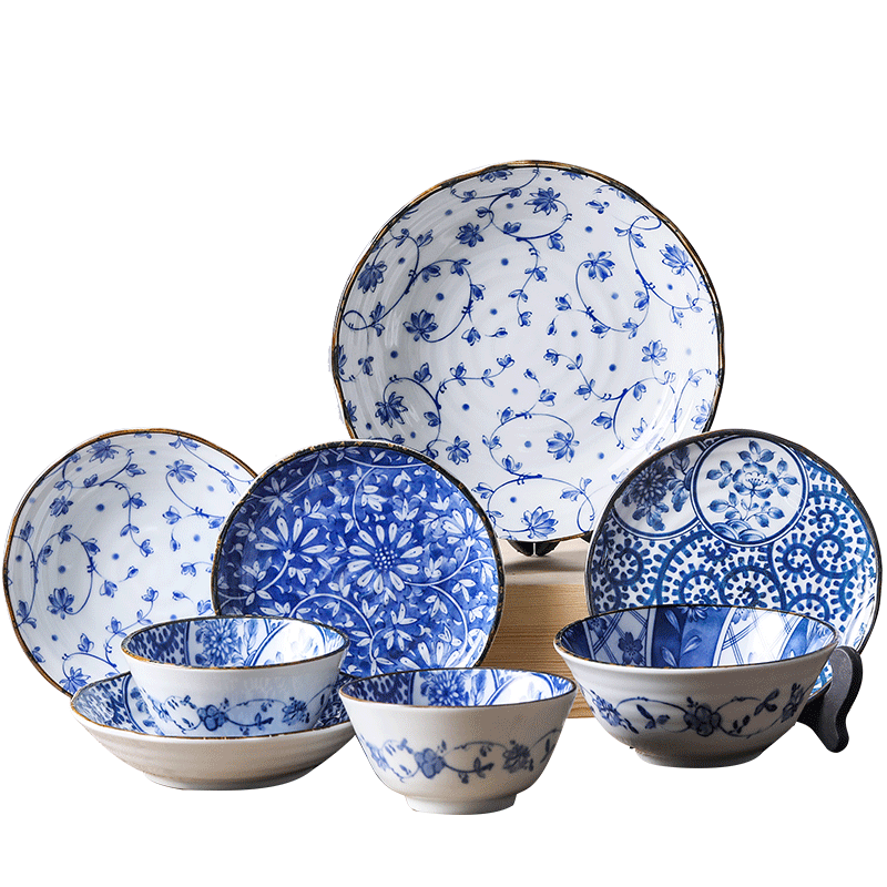 Japan imported ceramic ipads China tableware suit Japanese 】 【 creative household upscale combination 4 people eat dishes dishes