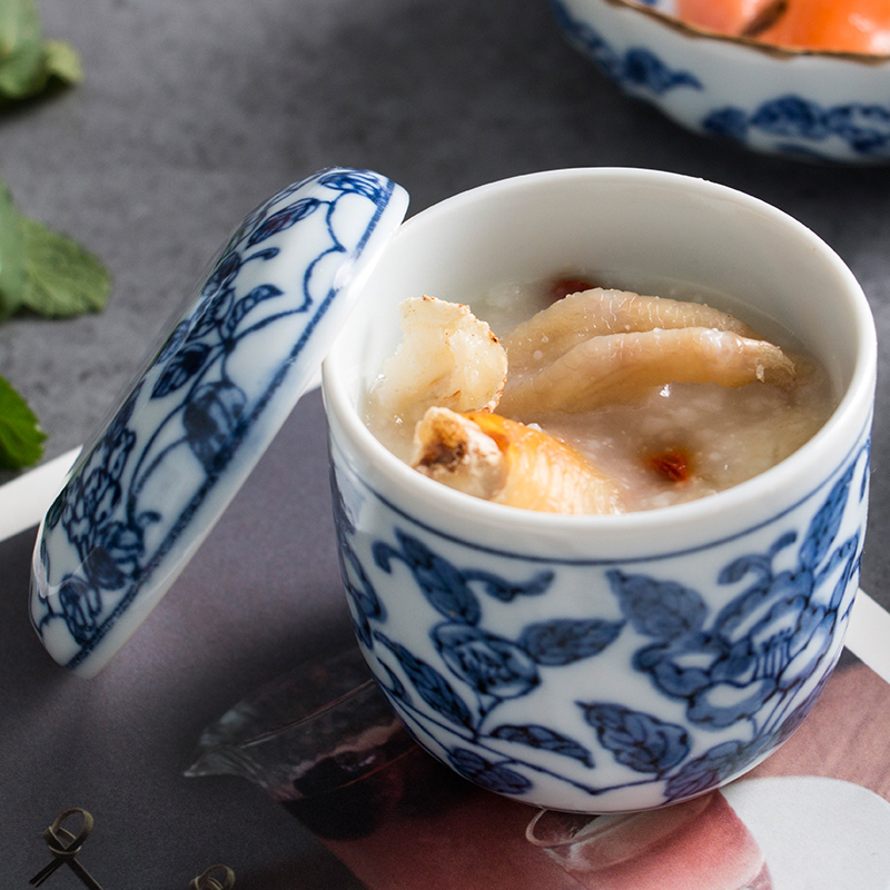 Blue camellia household small bowl of rice bowls imported from Japan Japanese rainbow such as bowl and wind tableware ceramics creative by by pot