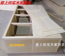 Simple modern tatami bed High box bed Storage bed Storage bed 1 5 meters 1 8 meters bed board bed frame Bay window customization