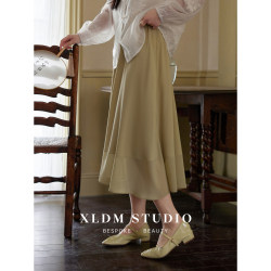 Xiao Li ’s homemade large size women's clothing cover the thin spring and summer big skirt