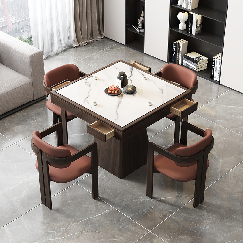 Solid Wood Eight Immortals Table, Special Table for Playing Go, Square Dining Table, New Chinese-Style Rock Slab Chess and Card Table and Chair Set