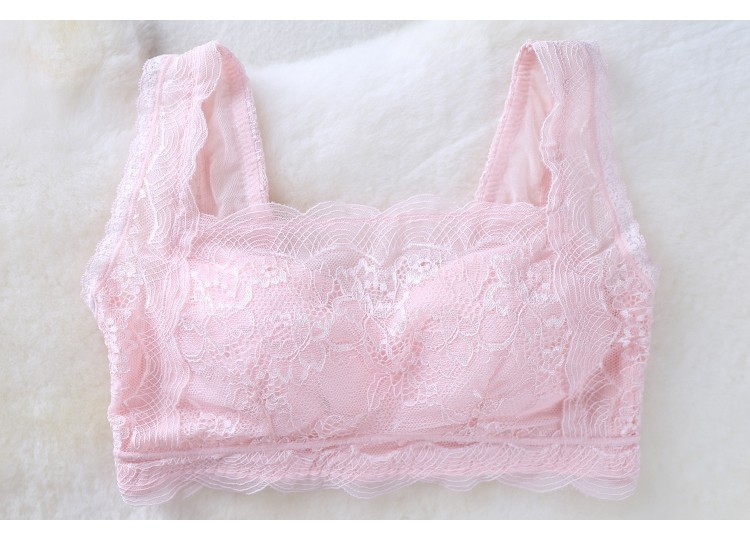 抹胸文胸 超薄防走光 夏季透明蕾丝裹胸式打底少女无钢圈内衣美背详情23