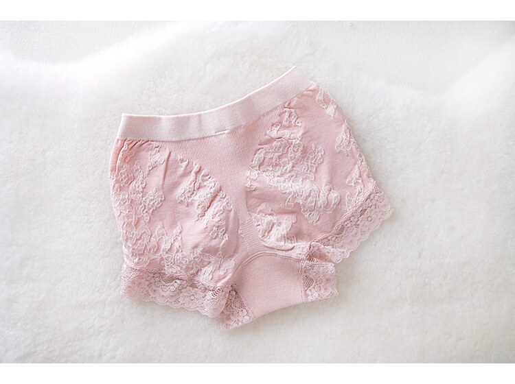 秋冬 舒适提臀内裤 中腰收腹三角裤头 立体印花包臀透气蕾丝女士详情22
