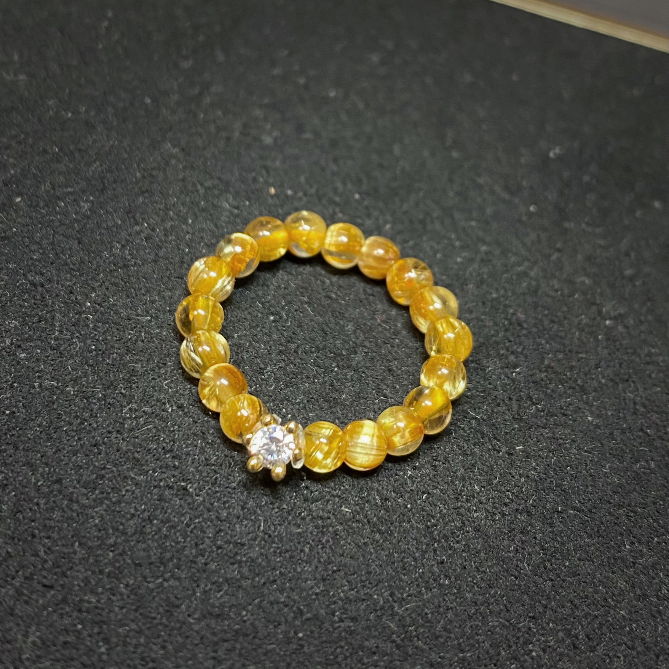 Titanium crystal ring