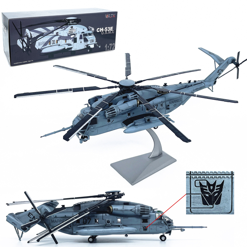 Wltk 1:72 American Super Stallion Ch-53E Helicopter Model Alloy Simulation Aircraft Model Ornament Finished Product Wltk 1:72 American Super Stallion Ch-53E Helicopter Model Alloy Simulation Aircraft Model Ornament Finished Product