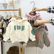 Anti-season special baby velvet thickened hooded sweater Childrens Korean childrens clothing Mens and womens childrens clothing Foreign style childrens autumn and winter clothing