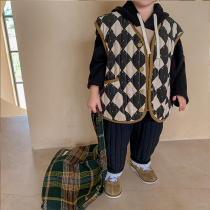 Baby lamb velvet padded waistcoat boys and girls baby horse clip children's foreign style winter tide small vest coat