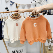 Anti-season special mens and womens childrens Western style winter sweater Baby children velvet thickened top Baby Korean version of the base shirt