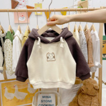 Baby Thickened Wei Yi Korean Children's Wear Men's and Women's Children's Hooded Deep Autumn and Winter Dress Foreign Style Children's Foreign Style Hoodie Jacket