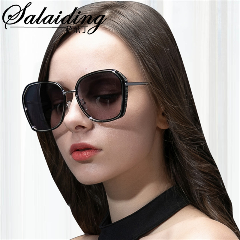 2022 new women's sunglasses Korean version of the tide anti-ultraviolet driving polarized sunglasses round face big face thin