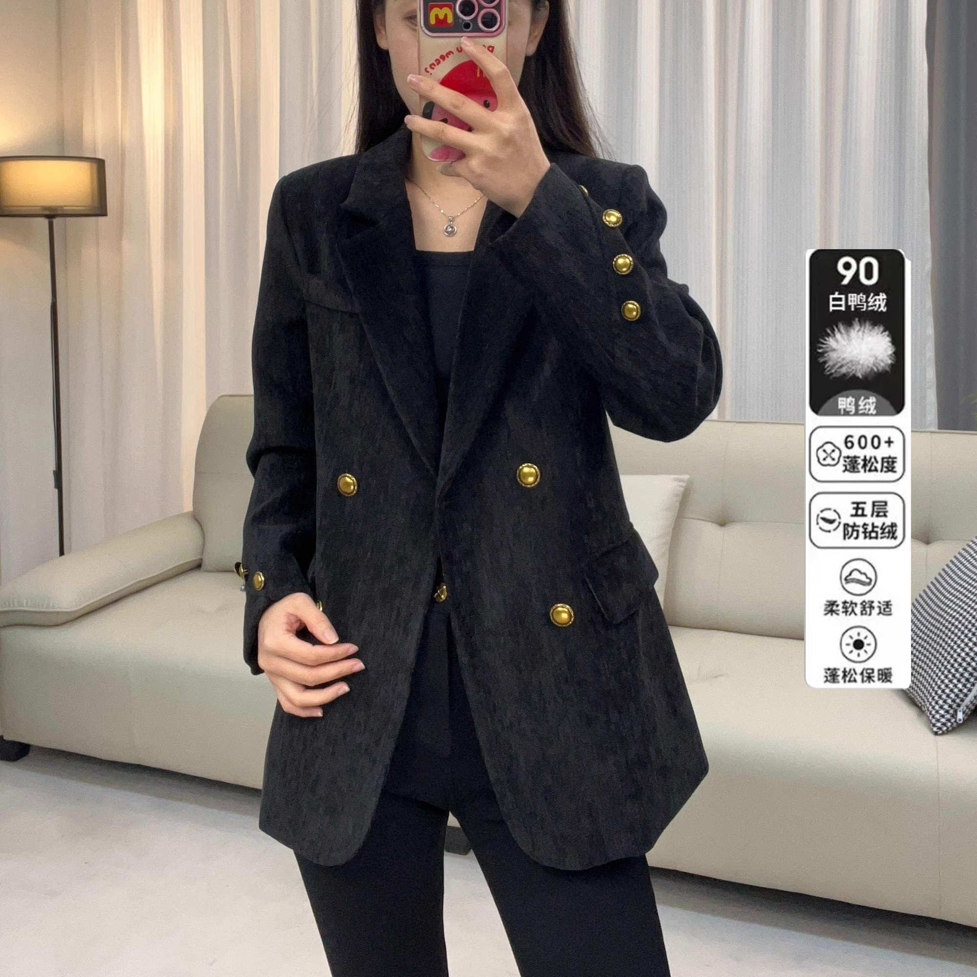 Новый дизайн маленького костюма для женщин, осень и зима 2025, новый темперамент в корейском стиле, универсальный повседневный утолщенный пиджак