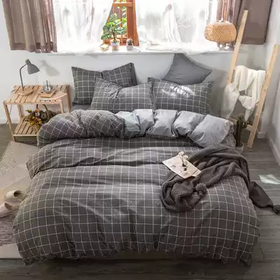 Double-sided available Roland home textile men's boys simple cotton four-piece cotton double 1 5 meters 18 m bed