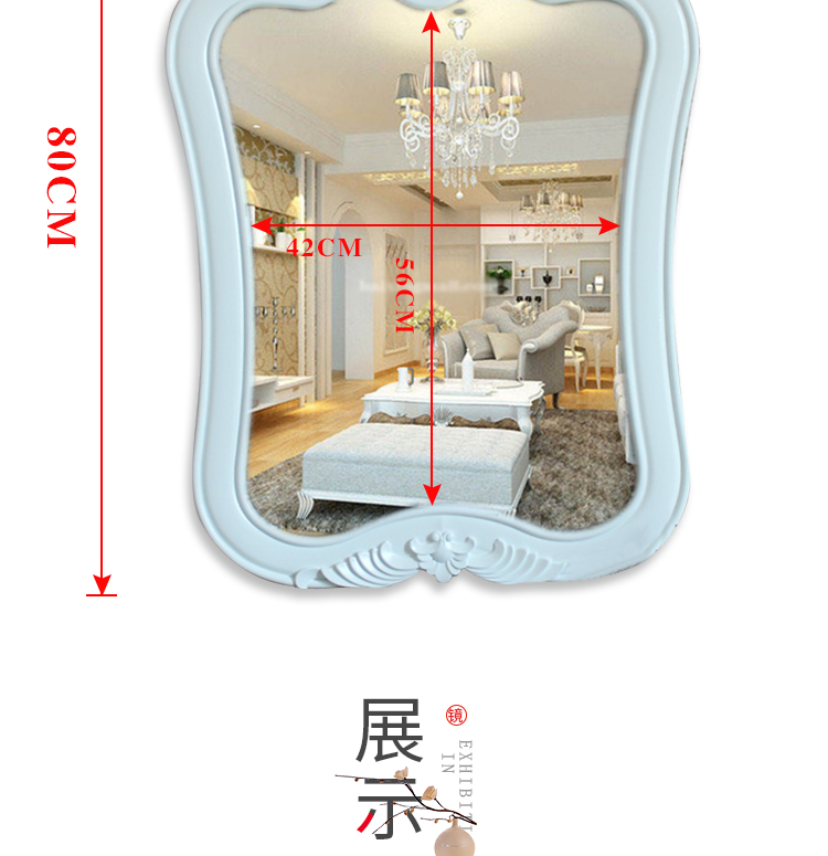 Gương làm đẹp treo tường Gương trắng châu Âu Gương phòng tắm Gương trang điểm Gương khách sạn KTV Gương đạo cụ đám cưới - Gương gương nghệ thuật