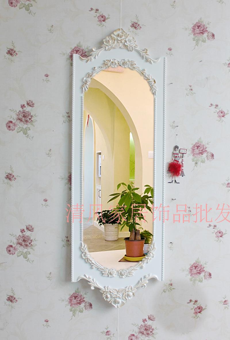 Breeze nhà phụ kiện phong cách mục vụ châu Âu trắng chạm khắc phù hợp Gương treo gương thay đồ gương Ưu đãi đặc biệt - Gương gương di động