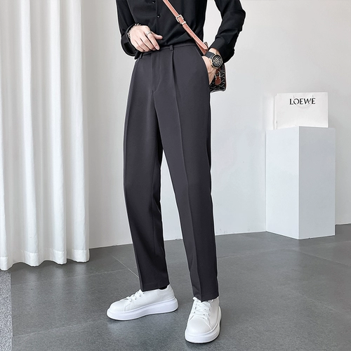 Мужские летние штаны, тонкий костюм для отдыха, изысканный стиль, свободный прямой крой