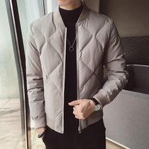 Winter jacket men 2021 new cotton coat short thick winter clothing Korean version of the trend handsome baseball collar down cotton clothing