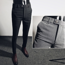 Mens pants 2021 new Korean version of the trend casual nine-point suit pants wild slim small feet hanging small trousers