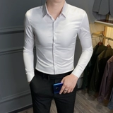 Цветная элитная рубашка, трендовый классический костюм, весенний лонгслив, в корейском стиле, облегающий крой