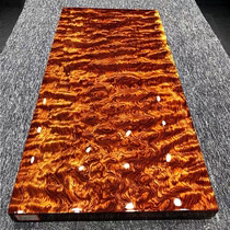 Bahua solid wood large board tea table Log tea table dining table Mahogany grimace water ripple office desk 2 meters spot whole block