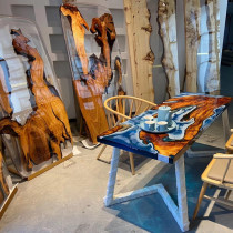 Epoxy resin river table solid wood Big Board walnut Rosewood Rosewood household log tea table table table tea table table table