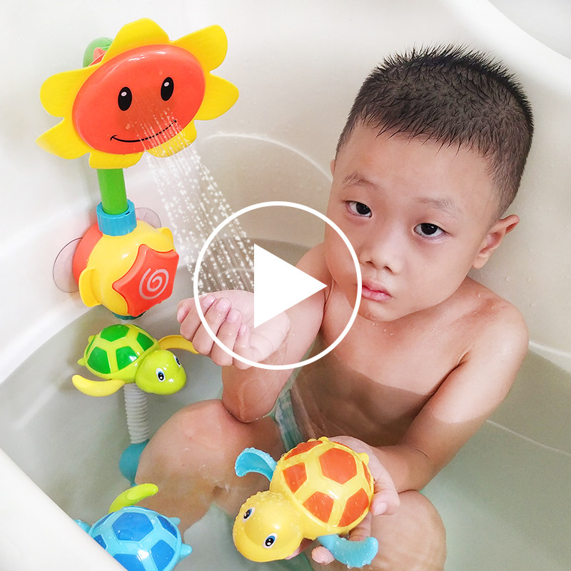 Douyin the same baby bath toy boy and girl spray water baby children electric sunflower shower set