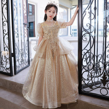 Flower Girl Birthday High-End Dress for Older Girls, Plus Size Birthday Elegant Princess Dress, Host Runway Show Piano Performance Dress
