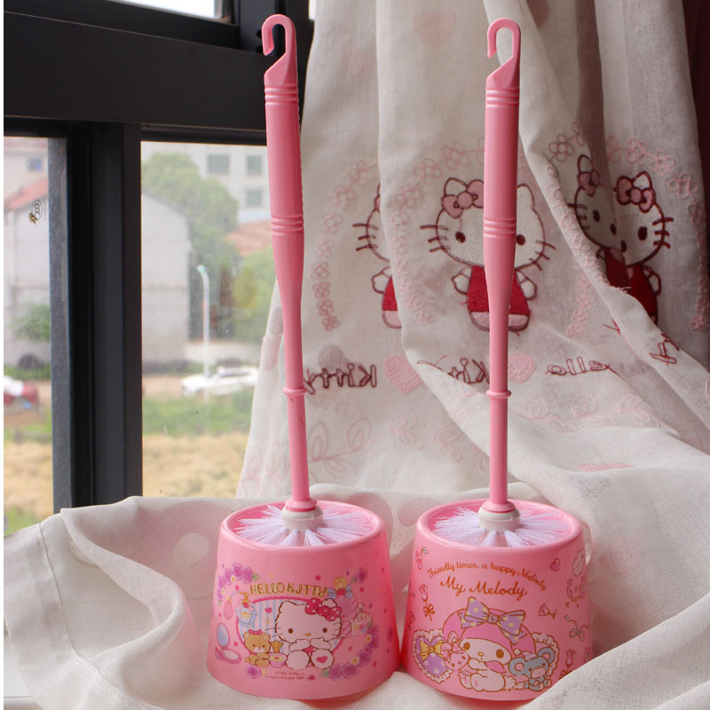 Creative Cartoon Cute Bathroom Brush Toilet Brush Set with Base for Home Use, No Drilling Required