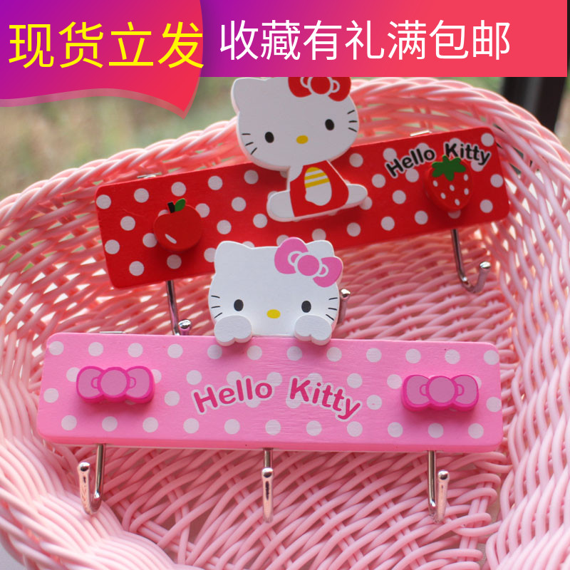 Kitchen household hook wall hook wall hanging paste free punch bathroom cute wooden hook strong sticky hook