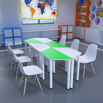 Tutoring class library splicing trapezoidal table multi-functional study table company conference table student desk training combination