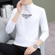 Medium thick half turtleneck pure cotton long sleeve men's base layer shirt