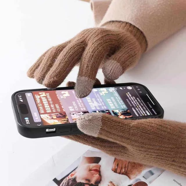 Winter Gloves for Women, Warm, Fleece-Lined, Thick, Fashionable, Versatile, Suitable for Autumn and Winter, for Cycling, Driving, Outdoor Use, Cold-Proof, Touchscreen Compatible, for Both Men and Women