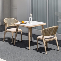 Outdoor table and chair combination outdoor courtyard garden three-piece open-air leisure simple rattan chair home balcony small table and chair