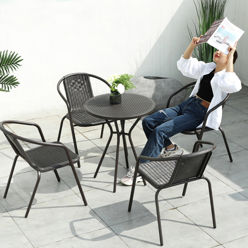 Outdoor leisure vine chair Three-five pieces Balcony Nordic Style Furniture Home Patio Small Tea Table Rattan table and chairs Composition